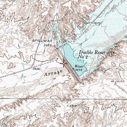 Topographic Map of Soil Conservation Service Site 2 Dam, TX