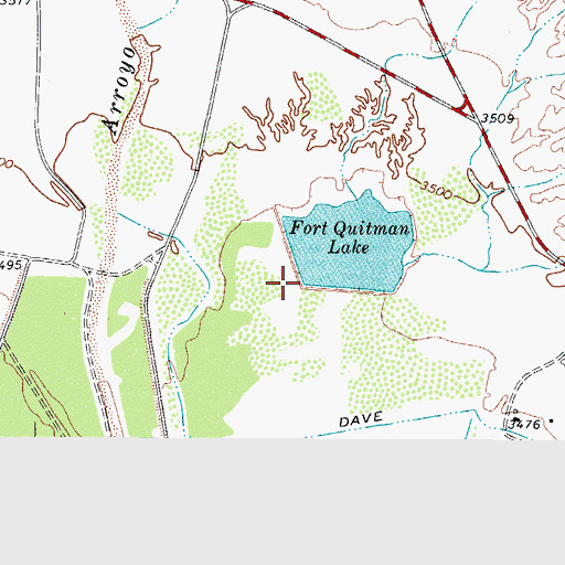 Topographic Map of Fort Quitman Lake Dam Number 1, TX