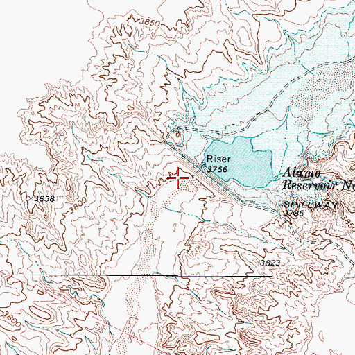 Topographic Map of Soil Conservation Service Site 3 Dam, TX