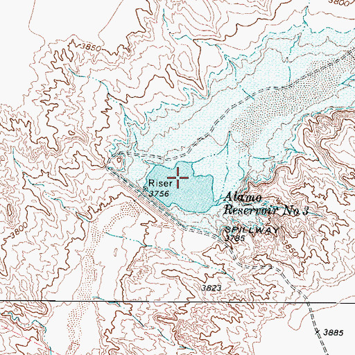 Topographic Map of Soil Conservation Service Site 3 Reservoir, TX