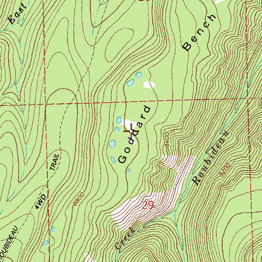 Topographic Map of Goddard Bench, CO