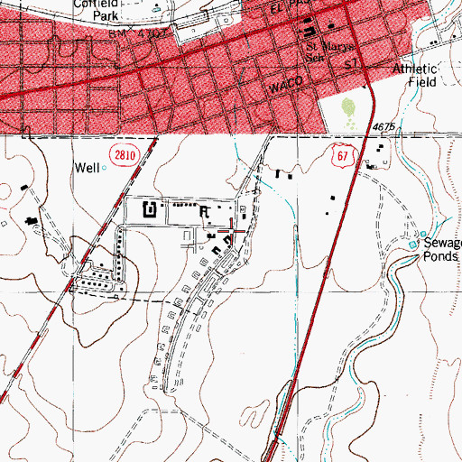 Topographic Map of Soil Conservation Service Site 1 Reservoir, TX