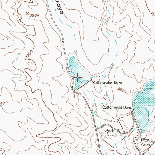 Topographic Map of Rattlesnake Lake, TX