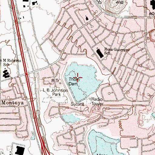 Topographic Map of Thorn Reservoir, TX