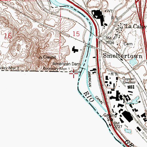 Topographic Map of American Reservoir, TX