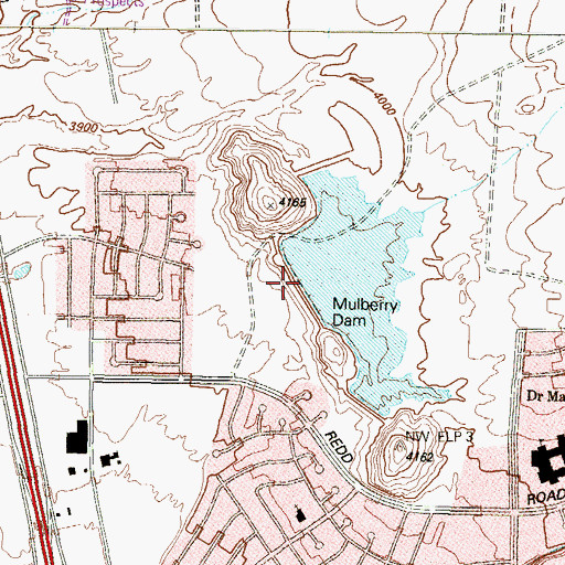 Topographic Map of Mulberry Dam, TX