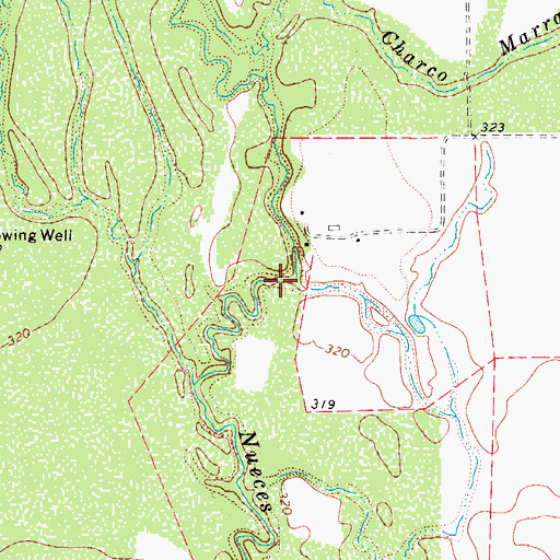 Topographic Map of Hillje Dam Number 1, TX