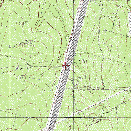 Topographic Map of Hill Lake Dam, TX