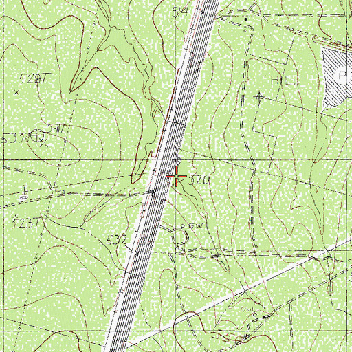 Topographic Map of Hill Lake, TX