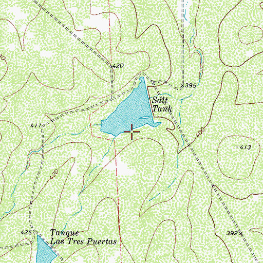 Topographic Map of Bounds Lake Dam, TX