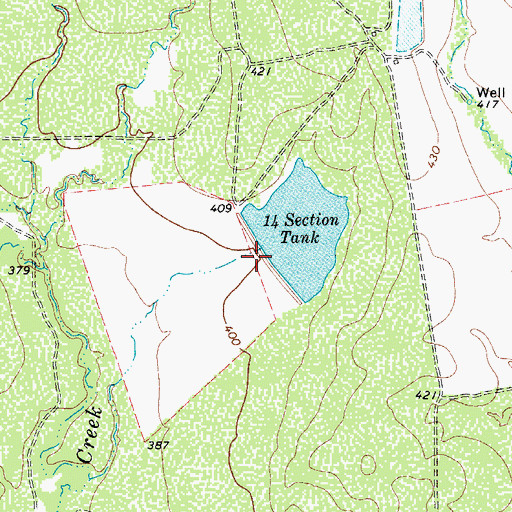 Topographic Map of Storey Lake Dam, TX