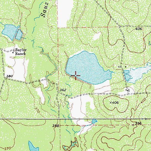 Topographic Map of Walker Lake Number 1 Dam, TX
