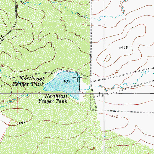 Topographic Map of Kenley Lake Dam, TX