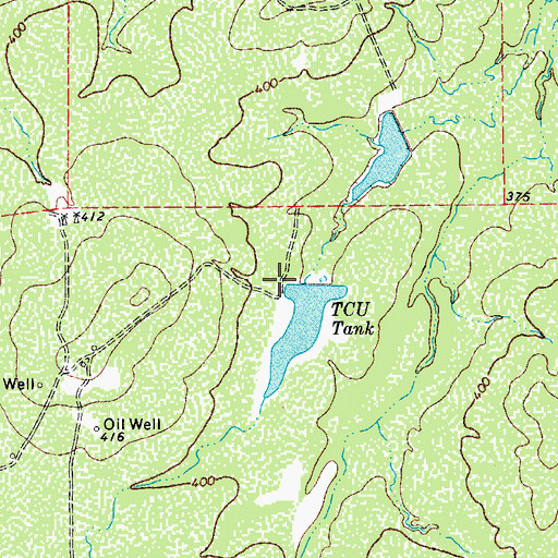 Topographic Map of Donnell Lake, TX