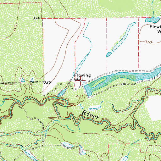 Topographic Map of Miller Dam, TX