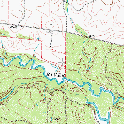 Topographic Map of Whitwell Lake, TX