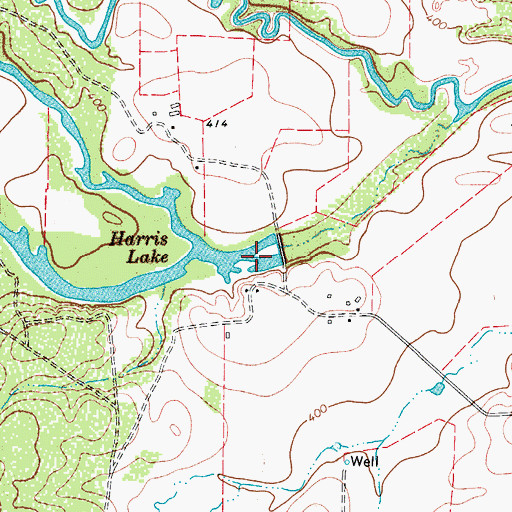 Topographic Map of Harris Dam, TX