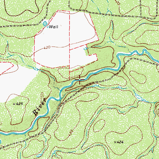 Topographic Map of Ritchie Reservoir, TX