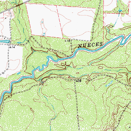 Topographic Map of Meeks Dam, TX