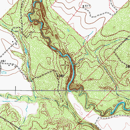 Topographic Map of Allerkamp Reservoir Dam, TX