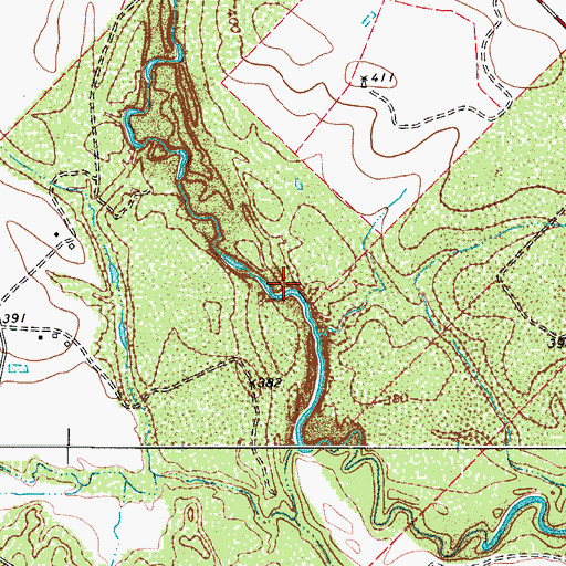 Topographic Map of Allerkamp Reservoir, TX