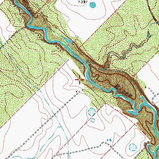 Topographic Map of Davis Dam, TX