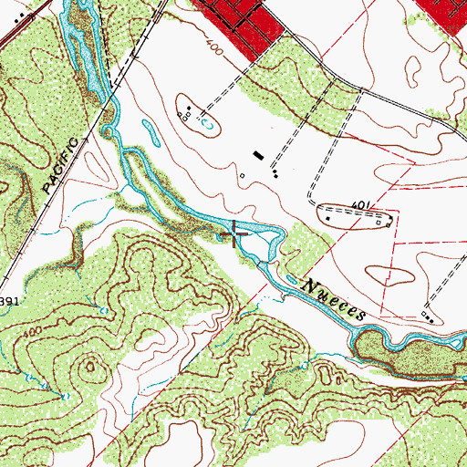 Topographic Map of Cohenour Reservoir Dam, TX