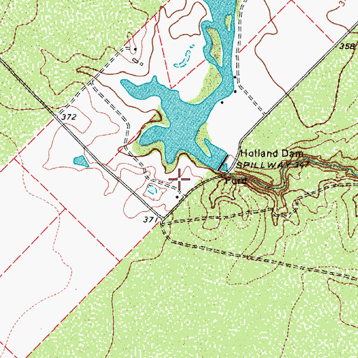 Topographic Map of Holland Reservoir Site Number 1, TX