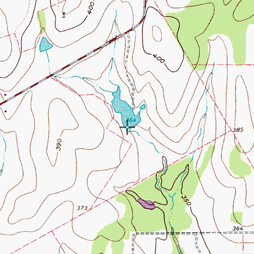 Topographic Map of Korth Lake Dam, TX