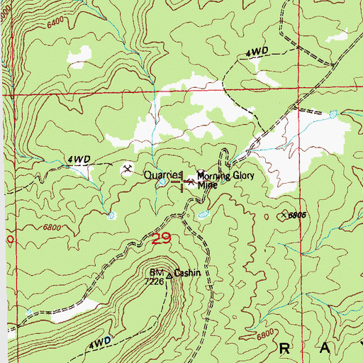 Topographic Map of Morning Glory Mine, CO