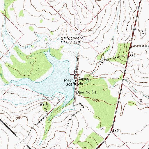 Topographic Map of Soil Conservation Service Site 11 Dam, TX
