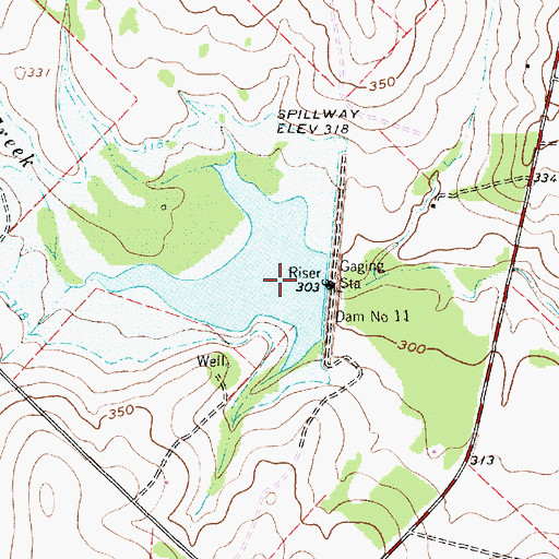 Topographic Map of Soil Conservation Service Site 11 Reservoir, TX