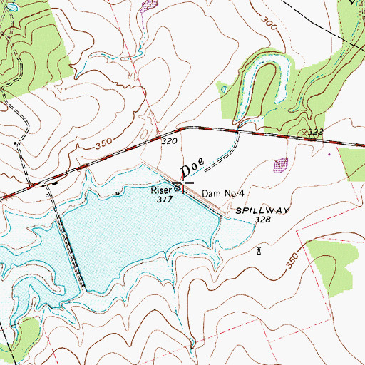 Topographic Map of Soil Conservation Service Site 4 Dam, TX