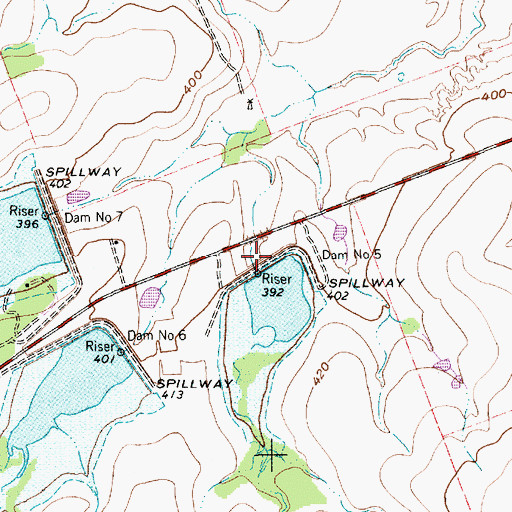 Topographic Map of Soil Conservation Service Site 5 Dam, TX