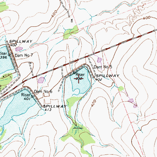 Topographic Map of Soil Conservation Service Site 5 Reservoir, TX
