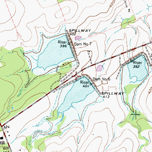 Topographic Map of Soil Conservation Service Site 6 Dam, TX