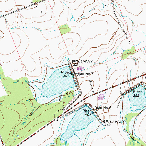 Topographic Map of Soil Conservation Service Site 7 Dam, TX