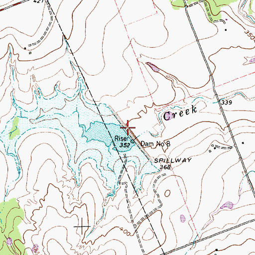 Topographic Map of Soil Conservation Service Site 8 Dam, TX