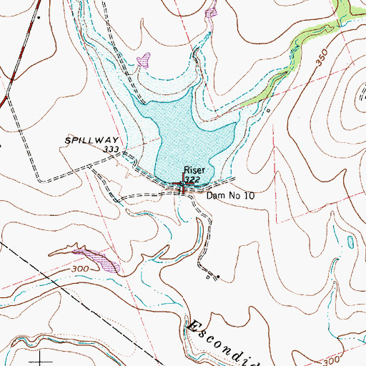 Topographic Map of Soil Conservation Service Site 10 Dam, TX