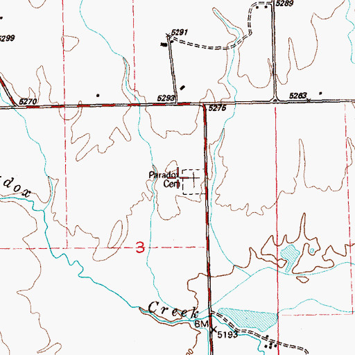 Topographic Map of Paradox Cemetery, CO