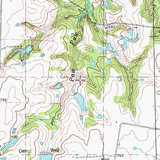 Topographic Map of Rich Lake, TX