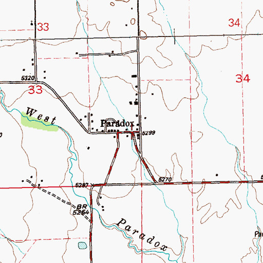 Topographic Map of Paradox, CO