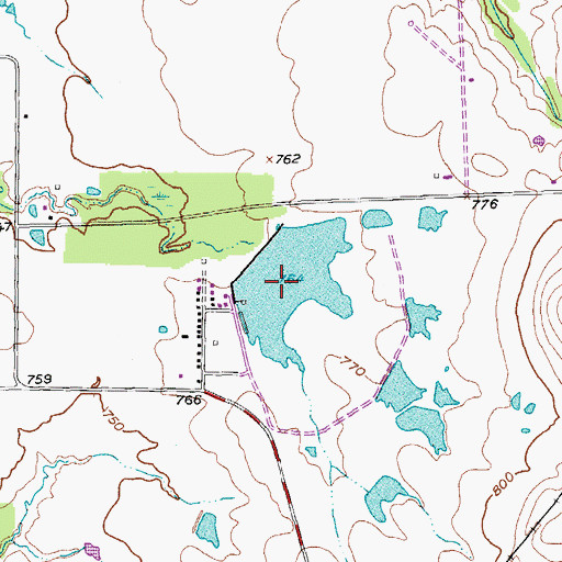 Topographic Map of Sherman Country Club Lake, TX