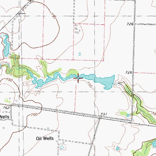 Topographic Map of Huff Lake, TX