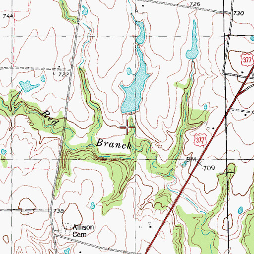Topographic Map of Williams Lake, TX