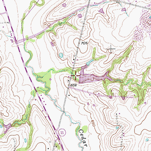 Topographic Map of Soil Conservation Service Site 16 Reservoir, TX