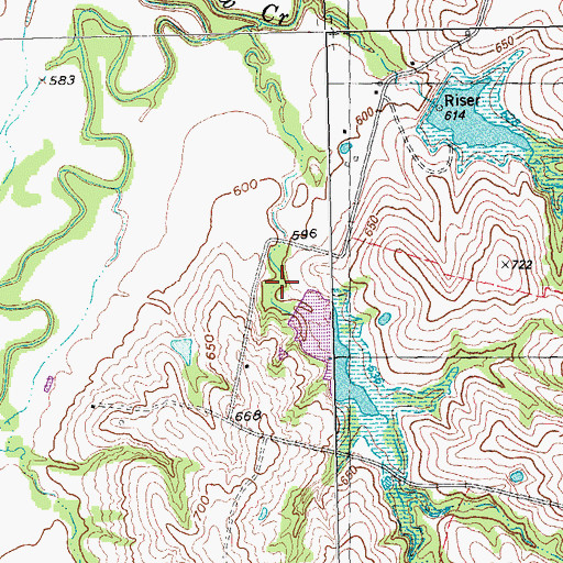 Topographic Map of Soil Conservation Service Site 20 Reservoir, TX