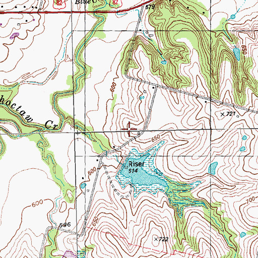 Topographic Map of Soil Conservation Service Site 21 Reservoir, TX