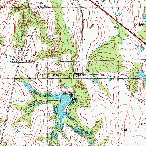 Topographic Map of Soil Conservation Service Site 23 Dam, TX