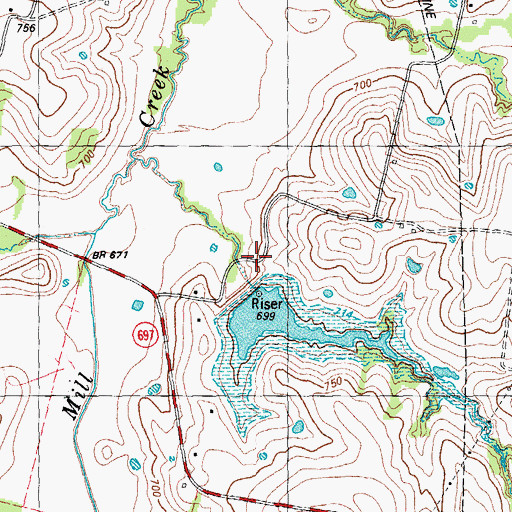 Topographic Map of Soil Conservation Service Site 27 Dam, TX